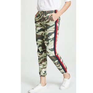 Mother No Zip Misfit Double Time Camo Pink Blue Stripe Elastic Waist Joggers